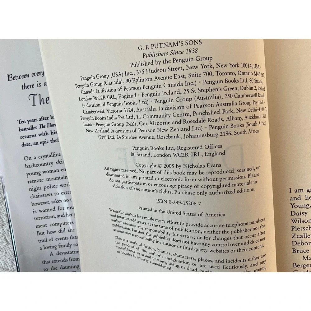 Nicholas Evans first edition
